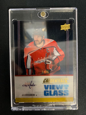 2021-22 UPPER DECK CREDENTIALS HOCKEY #VG-5 WASHINGTON CAPITALS - ALEX OVECHKIN VIEW FROM THE GLASS SSP #'D 7/25