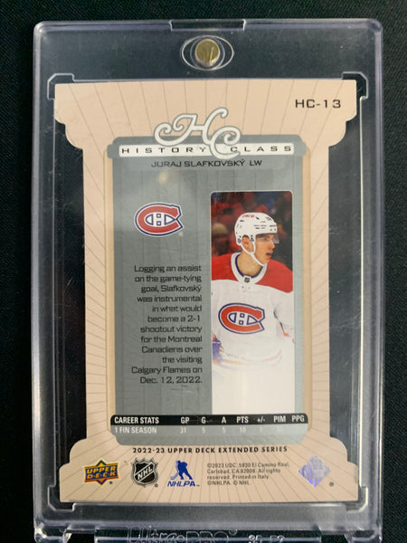 2022-23 UPPER DECK HOCKEY #HC-13 MONTREAL CANADIENS  -JURAJ SLAFKOVSKY HISTORY CLASS ROOKIE INSERT #'D 011/100