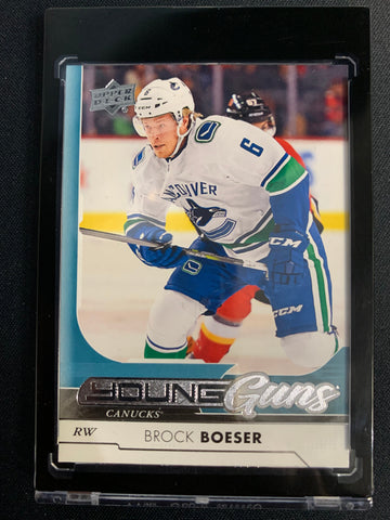 2017-18 UPPER DECK HOCKEY #247 VANCOUVER CANUCKS - BROCK BOESER YOUNG GUNS ROOKIE CARD