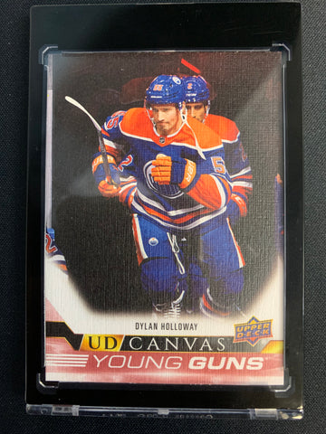 2022-23 UPPER DECK S2 HOCKEY #C219 EDMONTON OILERS -DYLAN HOLLOWAY YOUNG GUNS CANVAS ROOKIE CARD