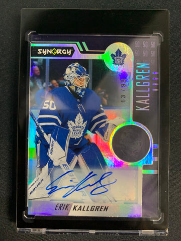 2022-23 UD SYNERGY HOCKEY #80 TORONTO MAPLE LEAFS - ERIK KALLGREN ROOKIE AUTOGRAPH #'D 63/99