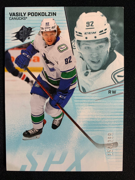 2022-23 UPPER DECK SPX HOCKEY #99 VANCOUVER CANUCKS - VASILY PODKOLZIN BASE #'D 154/299