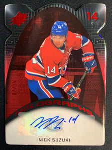 2022-23 UPPER DECK SPX HOCKEY #HG-NS MONTREAL CANADIENS - NICK SUZUKI HOLOGRAPHS AUTO #'D 07/15