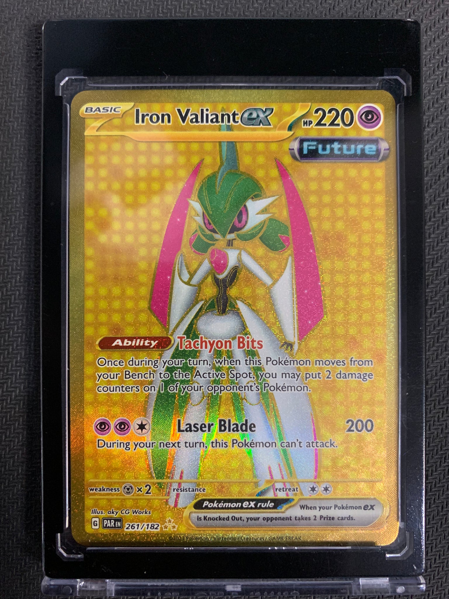 POKEMON S/V4 PARADOX RIFT - IRON VALIANT EX GOLD ULTRA RARE FULL ART 261/182 - MINT