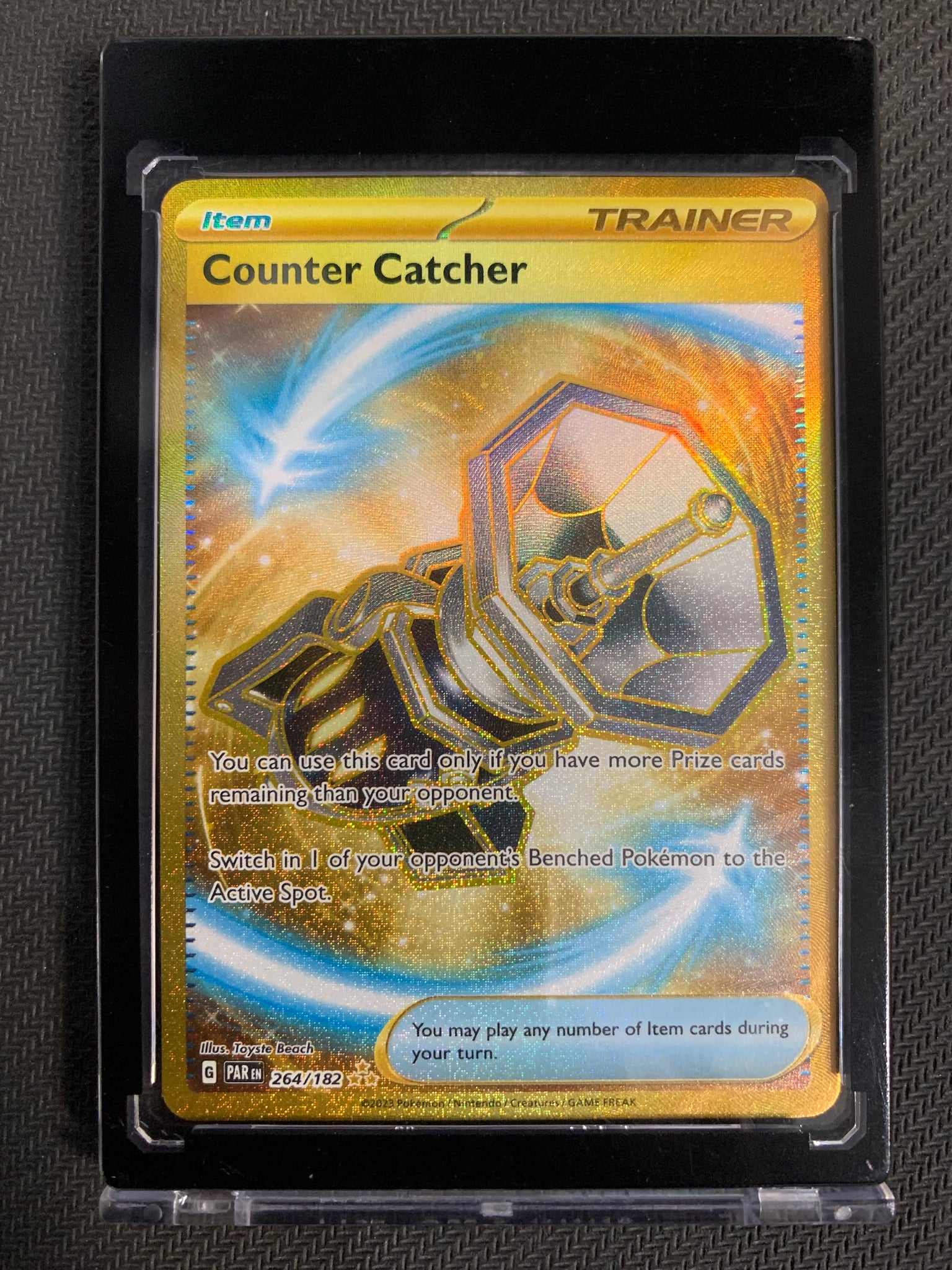 POKEMON S/V4 PARADOX RIFT - COUNTER CATCHER GOLD SECRET RARE 264/182 - MINT