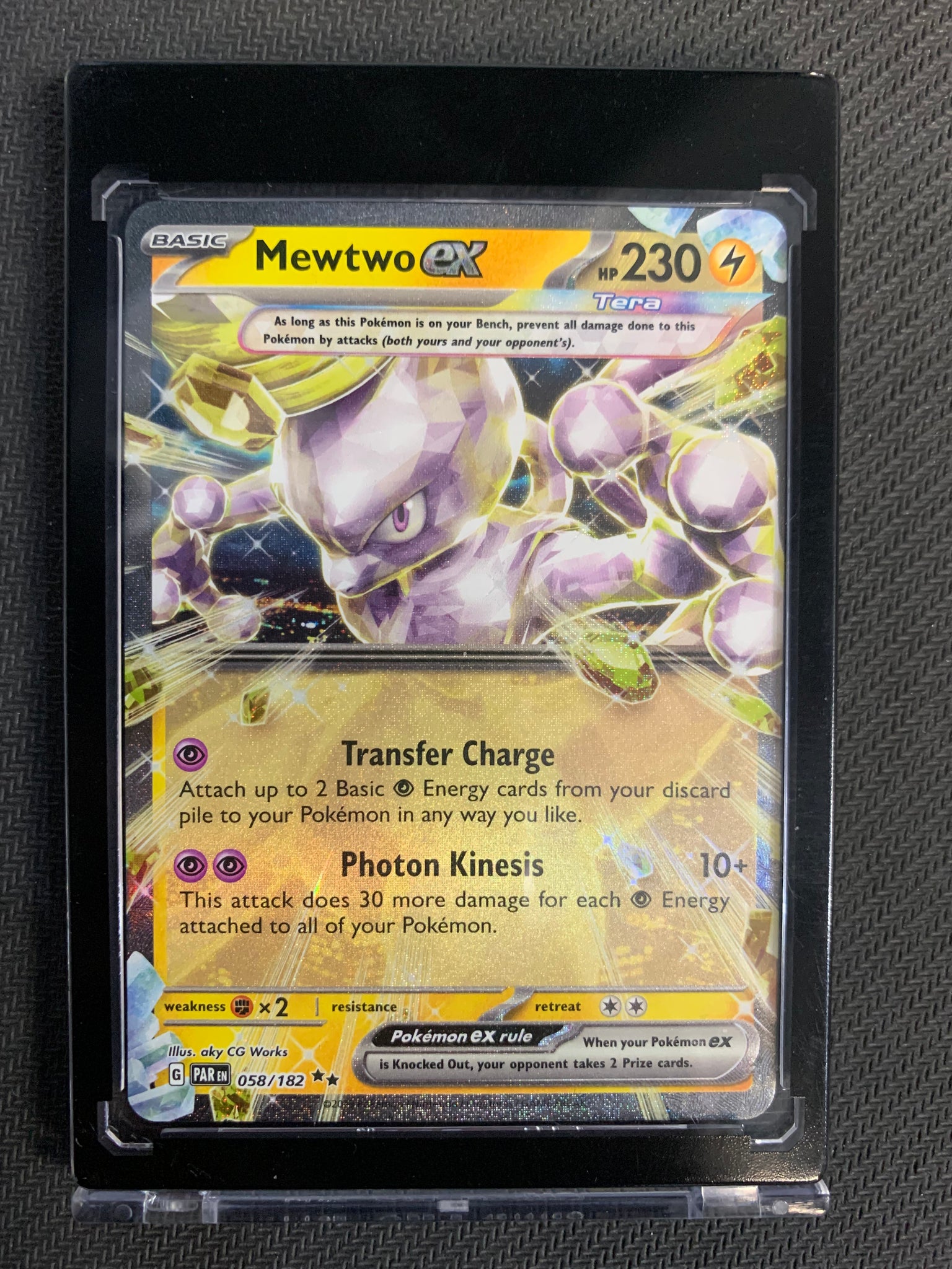 POKEMON S/V4 PARADOX RIFT - MEWTWO EX HALF ART RARE 058/182 - MINT Mint Sports Cards & Collectibles POKEMON S/V4 PARADOX RIFT - MEWTWO EX HALF ART RARE 058/182 - MINT Mint Sports Cards & Collectibles