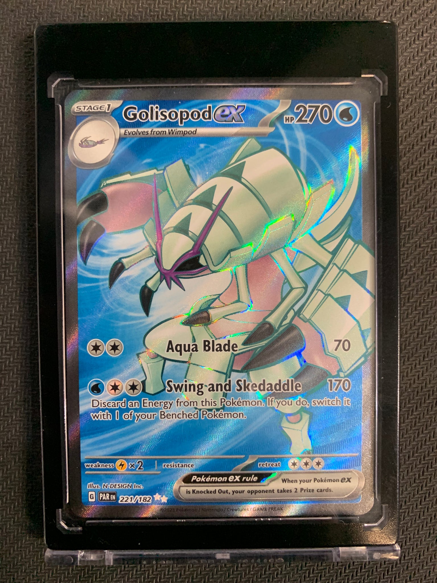 POKEMON S/V4 PARADOX RIFT - GOLISOPOD EX FULL ART ULTRA RARE 221/182 - MINT