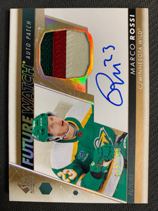 2022-23 UPPER DECK SP AUTHENTIC #FWAP-MR MINNESOTA WILD - MARCO ROSSI FUTURE WATCH ROOKIE AUTO PATCH #'D 015/100