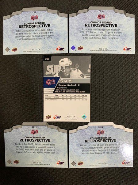 2022-23 UPPER DECK CHL HOCKEY CONNOR BEDARD LOT OF 5