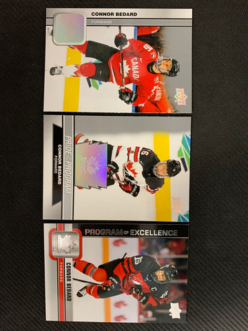 2023 UPPER DECK TEAM CANADA HOCKEY CONNOR BEDARD LOT OF 3
