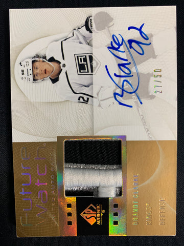 2022-23 UD SP AUTHENTIC HOCKEY #RFWA-BC LOS ANGELES KINGS - BRANDT CLARKE FUTURE WATCH RETRO AUTO PATCH ROOKIE 27/50