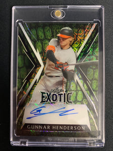 2023 LEAF EXOTIC BASEBALL #BA-GHI BALTIMORE ORIOLES - GUNNAR HENDERSON ROOKIE AUTO #'D 1/5