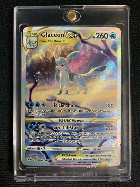 2023 POKEMON SW&SH CROWN ZENITH FULL ART GLACEON VSTAR RARE - #GG40 - MINT