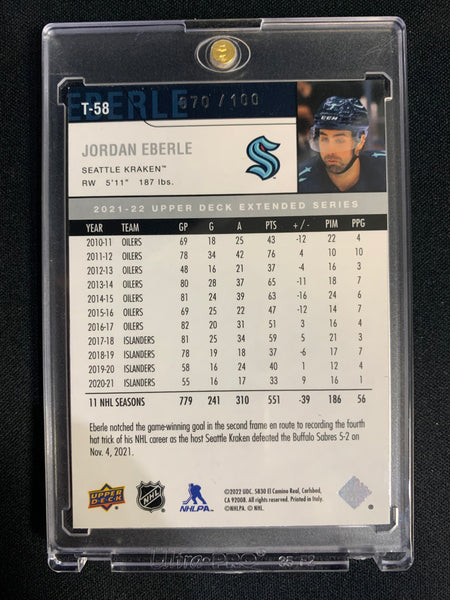 2021-22 UPPER DECK HOCKEY #T-58 SEATTLE KRAKEN - JORDAN EBERLE RETRO HIGH GLOSS #'D 070/100