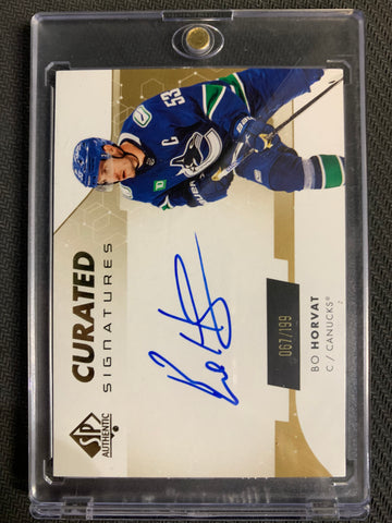 2022-23 UD SP AUTHENTIC HOCKEY #SPC-BH VANCOUVER CANUCKS - BO HORVAT CURATED SIGNATURES #'D 067/199