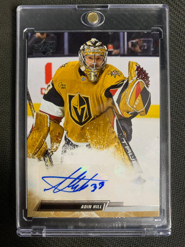 2022-23 UPPER DECK EXTENDED HOCKEY #642 VEGAS GOLDEN KNIGHTS - ADIN HILL SUPER SHORT PRINT AUTOGRAPH