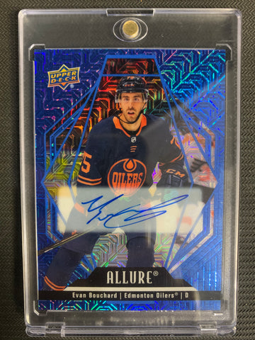 2022-23 UPPER DECK ALLURE HOCKEY #10 EDMONTON OILERS - EVAN BOUCHARD BLUE LINE AUTO #'D 10/35