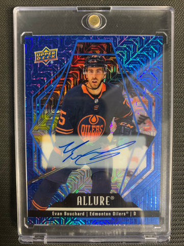 2022-23 UPPER DECK ALLURE HOCKEY #10 EDMONTON OILERS - EVAN BOUCHARD BLUE LINE AUTO #'D 10/35