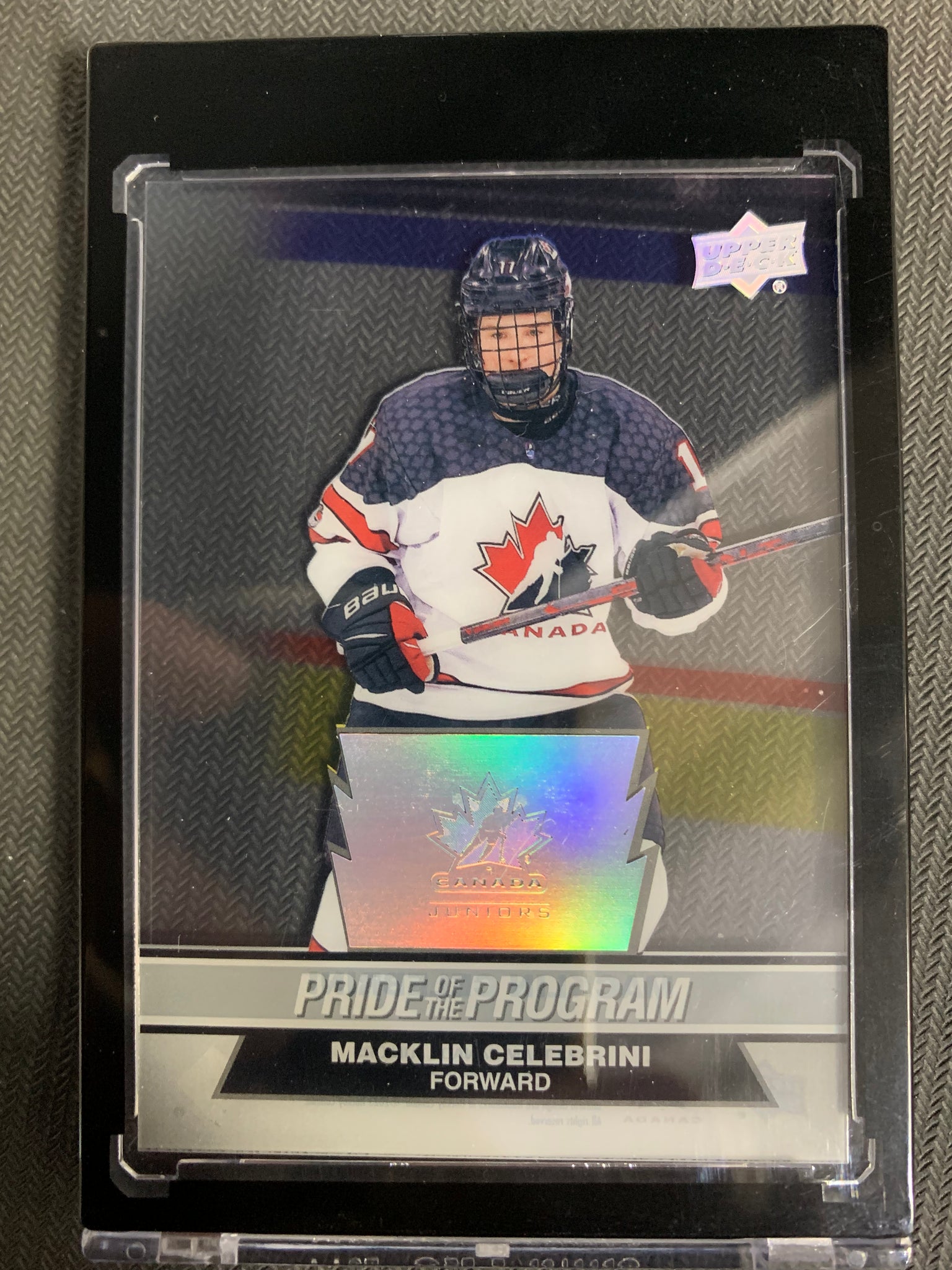 2023 UPPER DECK TEAM CANADA JUNIORS HOCKEY #97 - MACKLIN CELEBRINI PRIDE OF THE PROGRAM ACETATE SP PARALLEL
