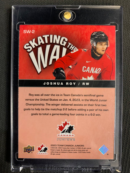 2023 UPPER DECK TEAM CANADA JUNIORS HOCKEY #SW-2 - JOSHUA ROY SKATING THE WAVE SSP INSERT