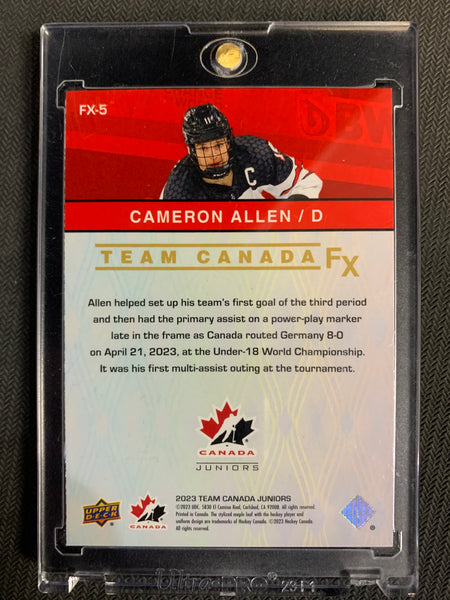 2023 UPPER DECK TEAM CANADA JUNIORS HOCKEY #FX-5 - CAMERON ALLEN TEAM CANAD FX SSP INSERT