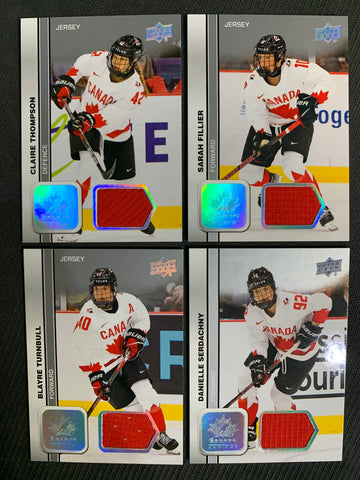 2023 UPPER DECK TEAM CANADA JUNIORS HOCKEY - WOMEN'S PROGRAM PATCH INSERTS LOT OF 4