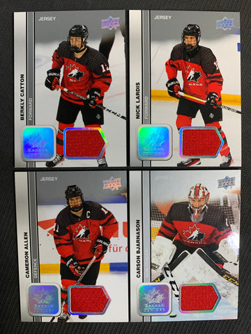 2023 UPPER DECK TEAM CANADA JUNIORS HOCKEY - PATCH PARALLELS LOT OF 4