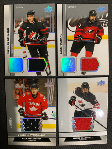 2023 UPPER DECK TEAM CANADA JUNIORS HOCKEY - PATCH PARALLELS LOT OF 4