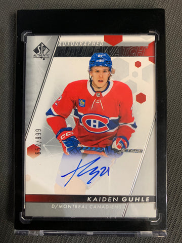2022-23 UD SP AUTHENTIC HOCKEY #134 MONTREAL CANADIENS  - KAIDEN GUHLE FUTURE WATCH AUTO #'D 652/999