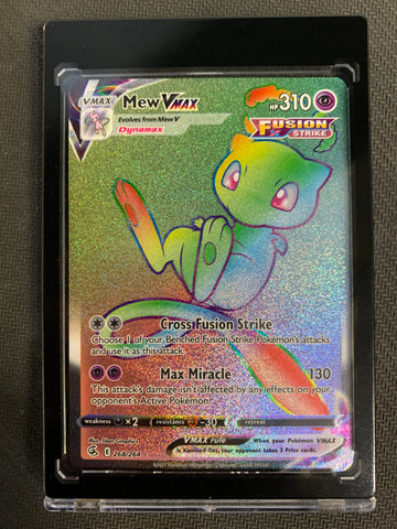 2021 POKEMON SWSH FUSION STRIKE MEW VMAX RAINBOW SECRET RARE 268/264 - PACK FRESH!