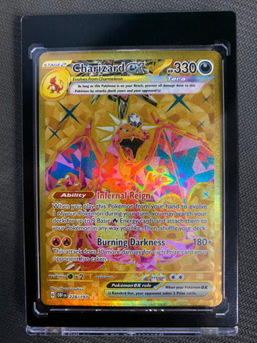 POKEMON S/V OBSIDIAN FLAMES - CHARIZARD EX GOLD SECRET RARE 228/197 - MINT