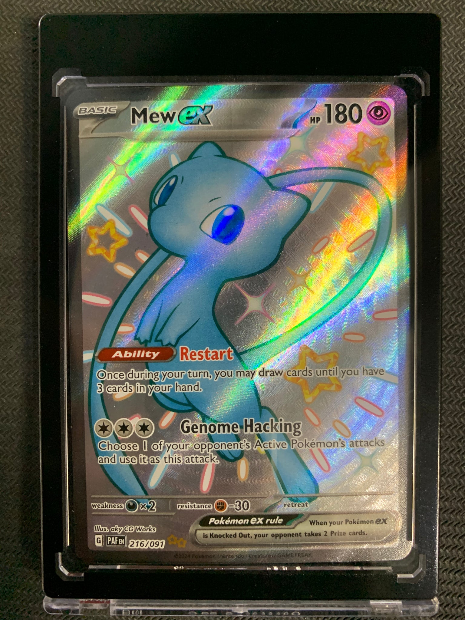 POKEMON S/V PALDEAN FATES - MEW EX FULL ART ULTRA SHINY RARE 216/091 - MINT