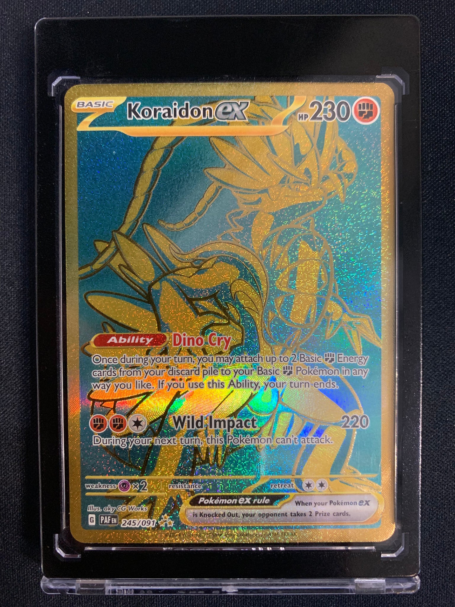 POKEMON S/V PALDEAN FATES - KORAIDON EX GOLD SECRET RARE 245/091 - MIN Mint Sports Cards & Collectibles POKEMON S/V PALDEAN FATES - KORAIDON EX GOLD SECRET RARE 245/091 - MIN Mint Sports Cards & Collectibles