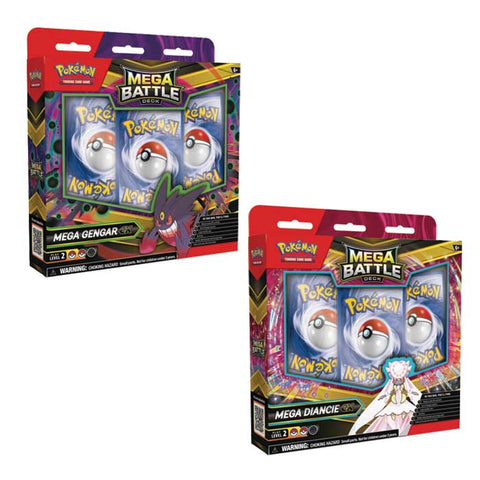 POKEMON MEGA BATTLE DECK MEGA GENGAR & MEGA DIANCIE SET OF 1 EACH PRE ORDER - NEW