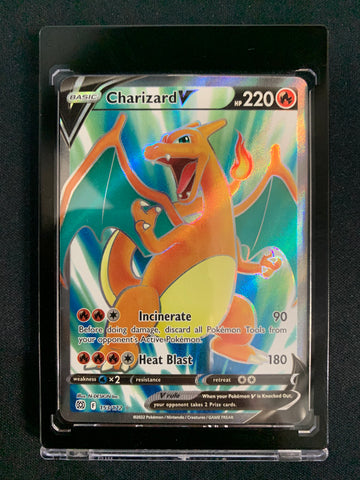 2022 POKEMON SW & SH BRILLIANT STARS CHARIZARD V FULL ART RARE HOLO 153/172 - MINT