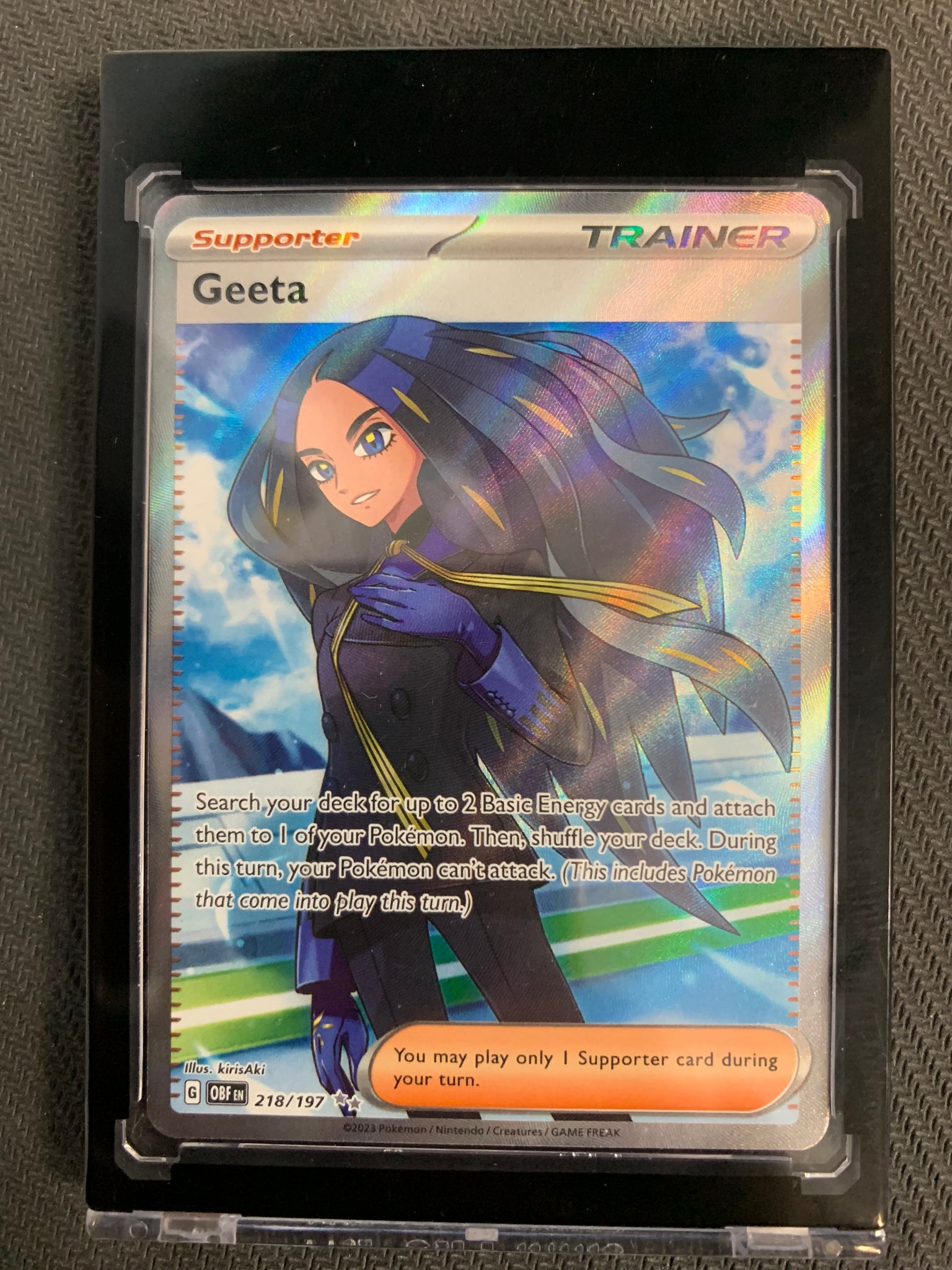 pokemon geeta card POKEMON S/V OBSIDIAN FLAMES - GEETA FULL ART ULTRA RARE 218/197