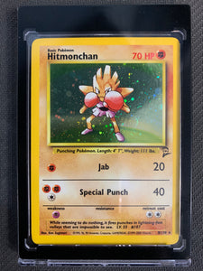 2000 POKEMON BASE SET II HITMONCHAN HOLO RARE 8/130 - MINT