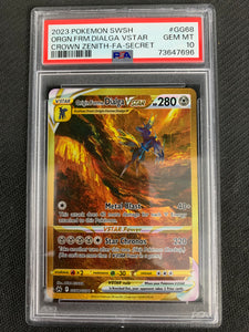 2023 POKEMON SW&SH CROWN ZENITH ORIGIN FORME DIALGA VSTAR GOLD SECRET RARE - #GG68 GRADED PSA 10 GEMMINT