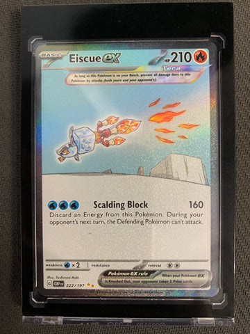 POKEMON S/V OBSIDIAN FLAMES - EISCUE EX SPECIAL ILLUSTRATION RARE HOLO 222/197 - MINT