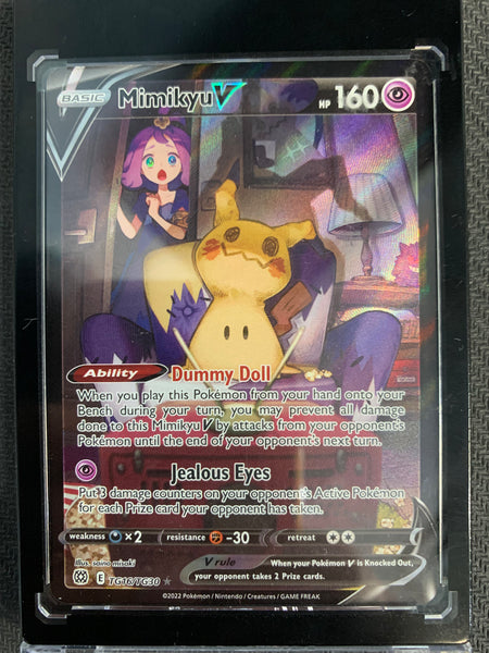 2022 POKEMON SW&SH BRILLIANT STARS MIMIKYU V FULL ART TRAINER GALLERY TG16/TG30  - PACK FRESH!