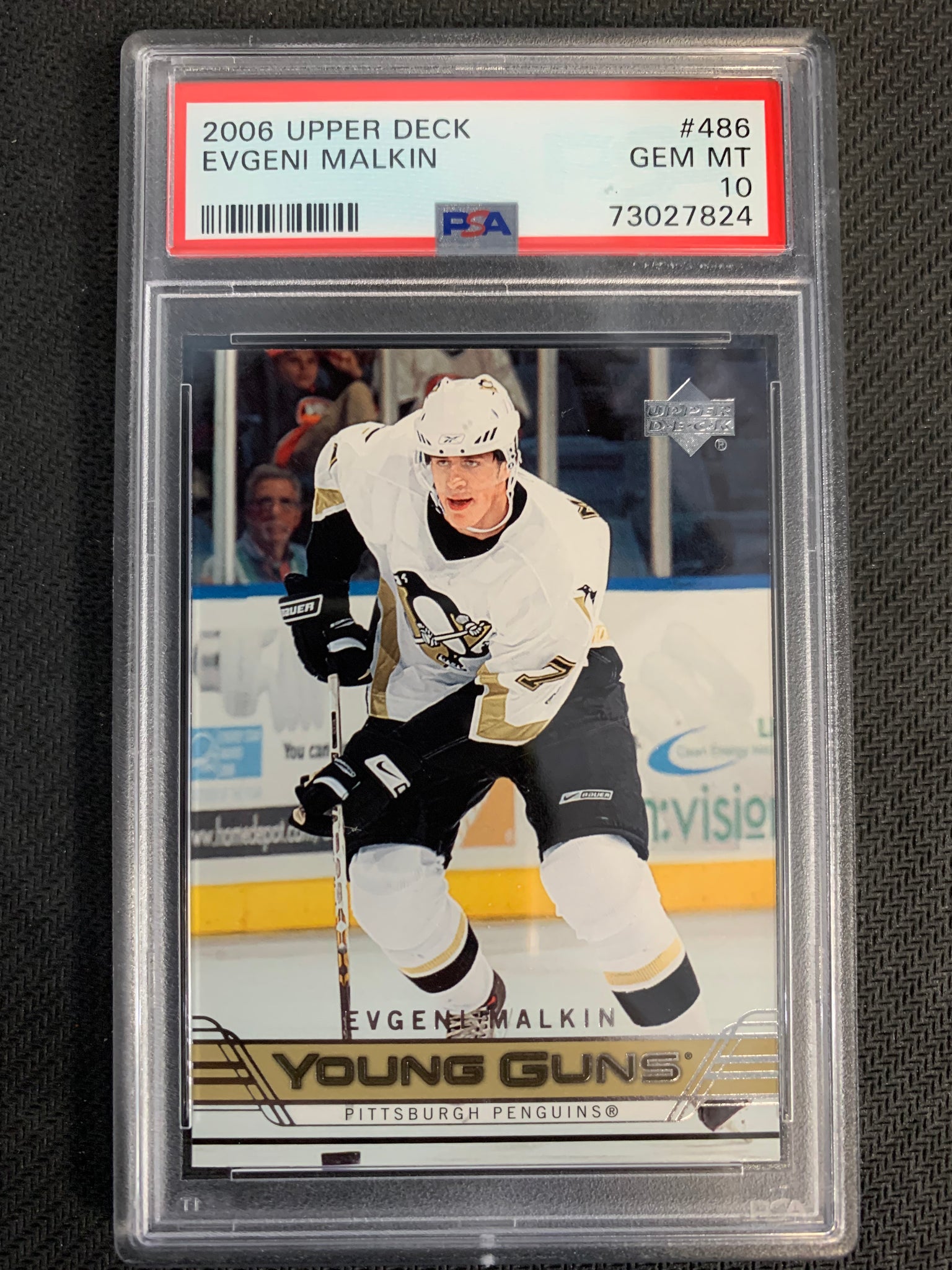 2006-07 UPPER DECK SERIES 2 HOCKEY #486 PITTSBURGH PENGUINS - EVGENI MALKIN YOUNG GUNS ROOKIE CARD GRADED PSA 10 GEM MINT