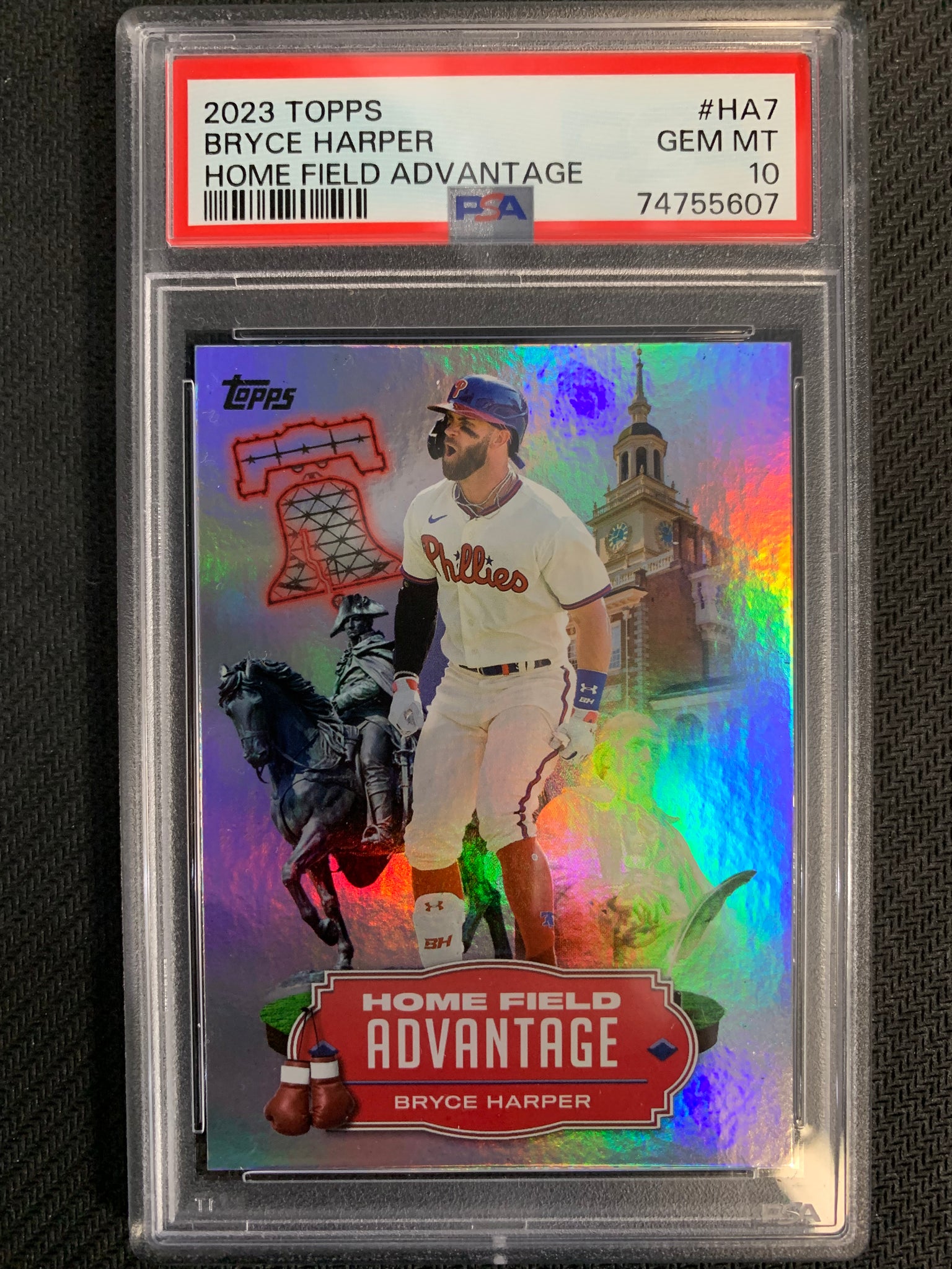 2023 TOPPS SERIES 1 BASEBALL #HA-7 PHILADELPHIA PHILLIES - BRYCE HARPER HOME FIELD ADVANTAGE SP GRADED PSA 10 GEM MINT