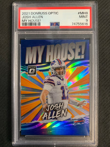 2021 DONRUSS OPTIC FOOTBALL #MH-8 BUFFALO BILLS - JOSH ALLEN MY HOUSE PRIZM GRADED PSA 9 MINT