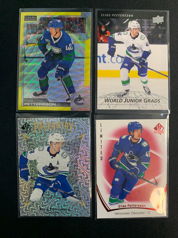 UPPER DECK HOCKEY VANCOUVER CANUCKS - ELIAS PETTERSSON LOT OF 4