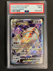 2023 POKEMON SW&SH CROWN ZENITH FULL ART DEOXYS VSTAR RARE - #GG46 GRADED PSA 9 MINT