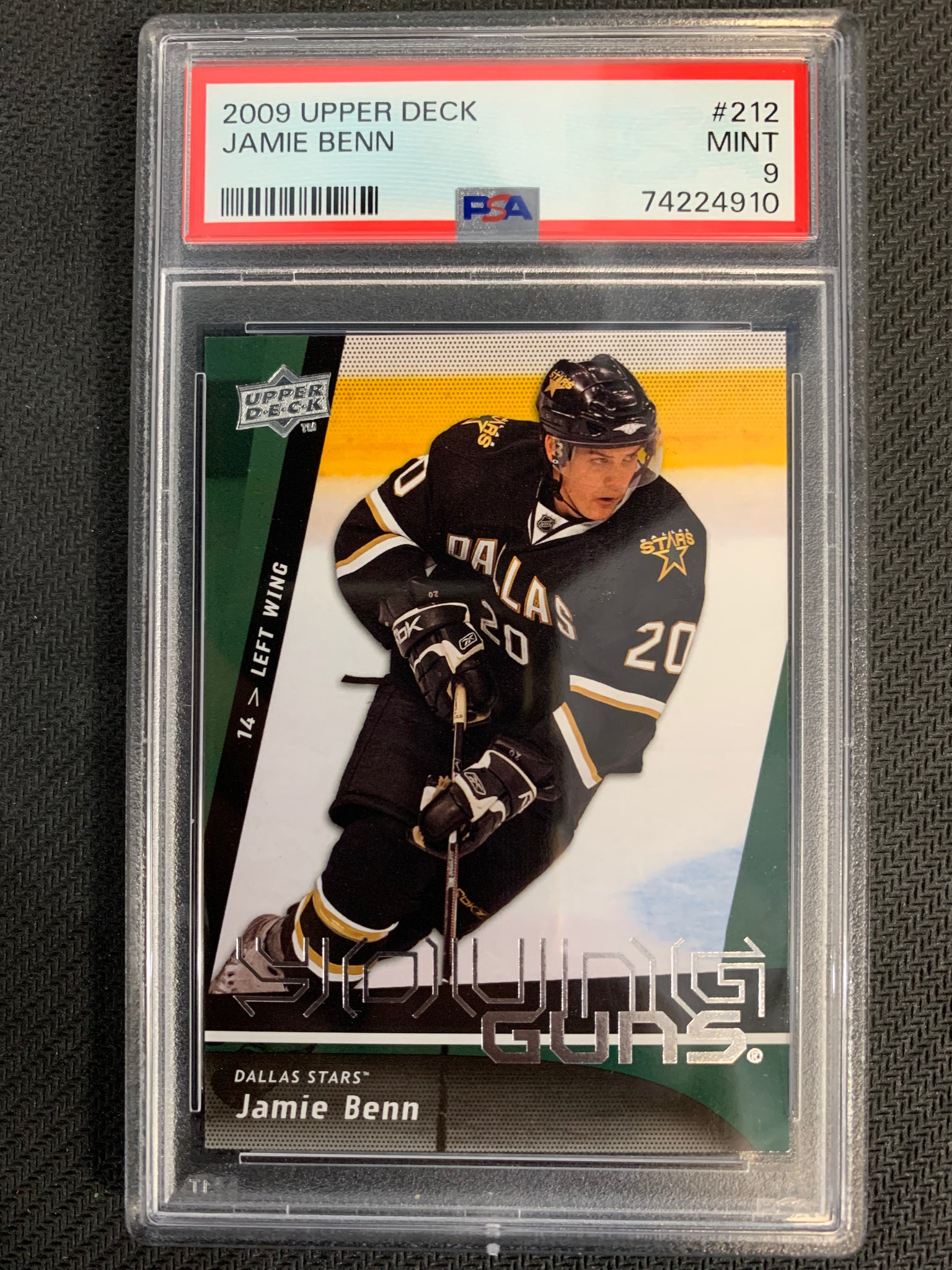 2009-10 UPPER DECK SERIES 1 HOCKEY #212 DALLAS STARS - JAMIE BENN YOUNG GUNS ROOKIE GRADED PSA 9 MINT