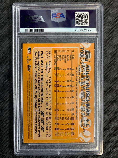 2023 TOPPS SERIES 1 BASEBALL #T88C-5 BALTIMORE ORIOLES - ADLEY RUTSCHMAN 35TH ANNIVERSARY ROOKIE CARD GRADED PSA 10 GEM MINT