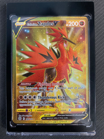 POKEMON SW & SH BRILLIANT STARS GALARIAN ZAPDOS V GOLD SECRET RARE - 182/172 - PACK FRESH