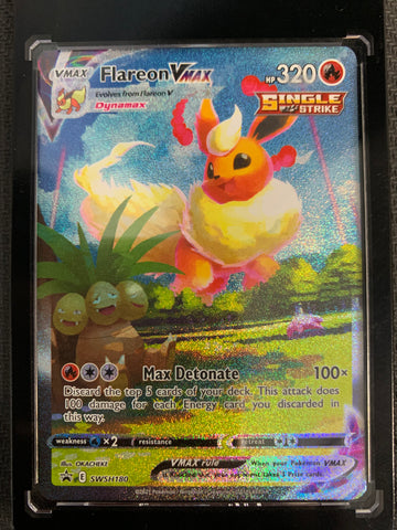 POKEMON SWORD & SHIELD BLACK STAR PROMO - FLAREON VMAX FULL ART # SWSH180 - MINT!