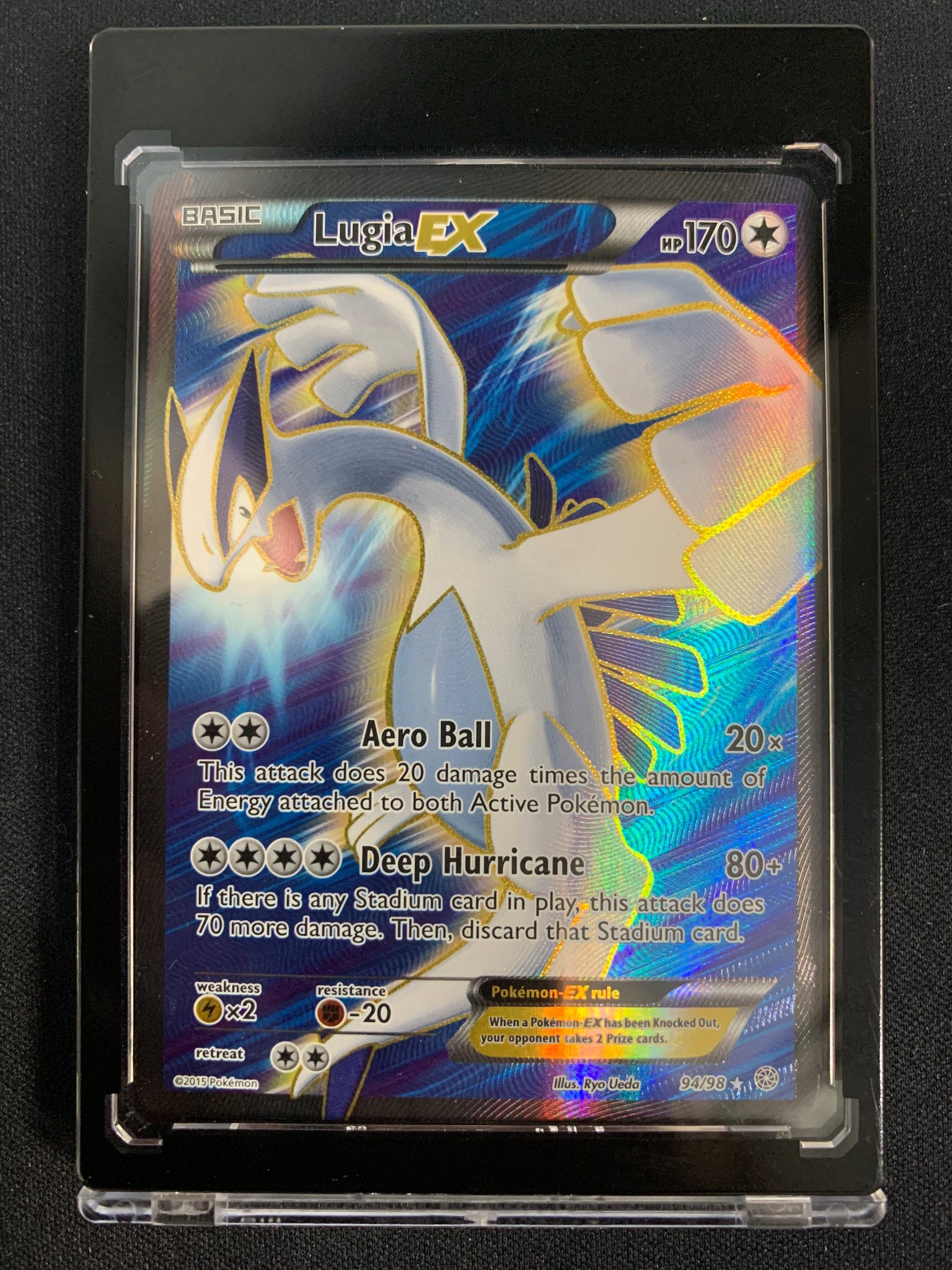 2015 POKEMON XY ANCIENT ORIGINS - LUGIA EX FULL ART ULTRA RARE G94/98 - MINT